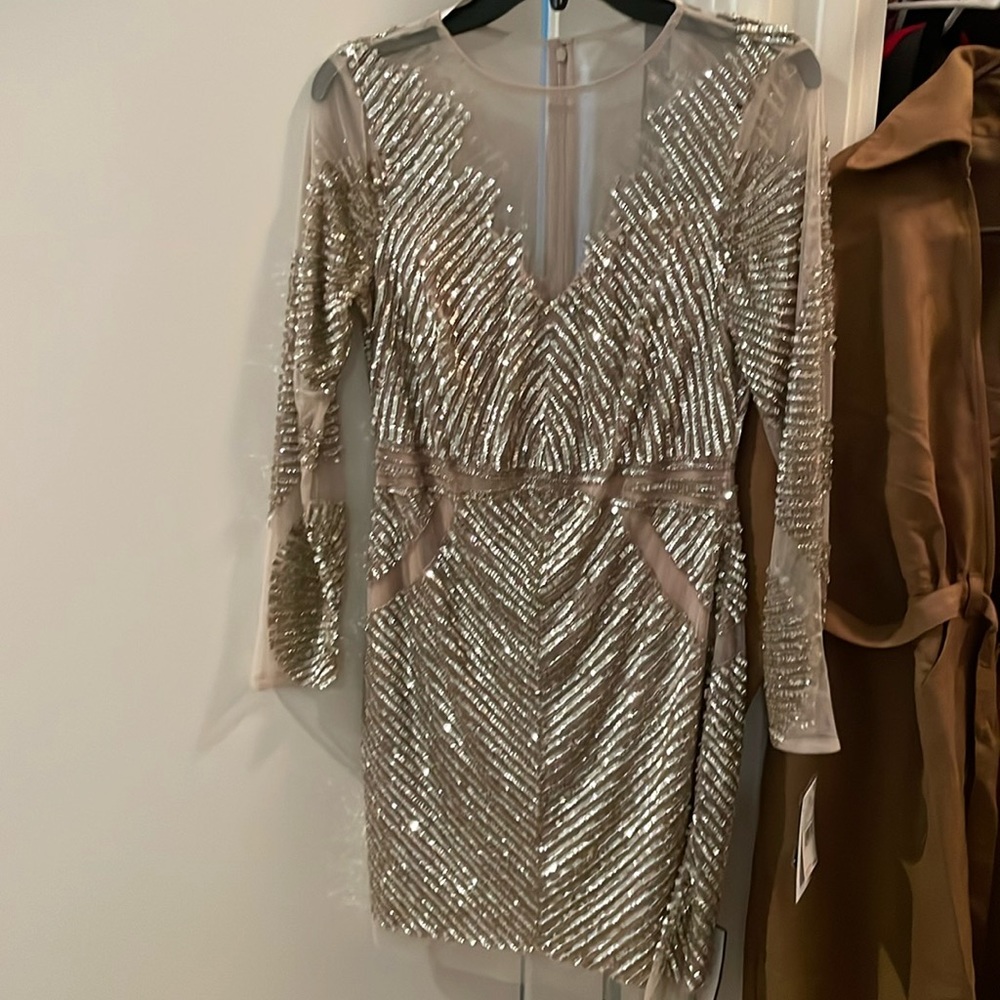 Sequin Long Sleeve Dress
